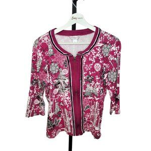 CHRISTOPHER & Banks Zip Front  Top